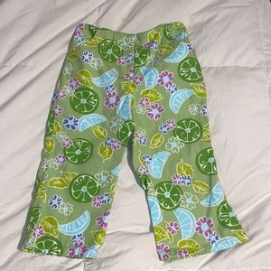 Lilly Pulitzer green with citrus fruit capris size 5